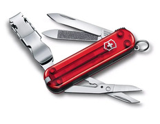 Faca vermelha translúcida Victorinox Nail Clip 580