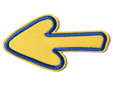 Patch de tecido Arrow com bordado 10 x 5,5 cm