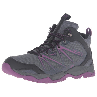 Bota Merrell Capra Rise Mid WTPF W Gris / Púrpura