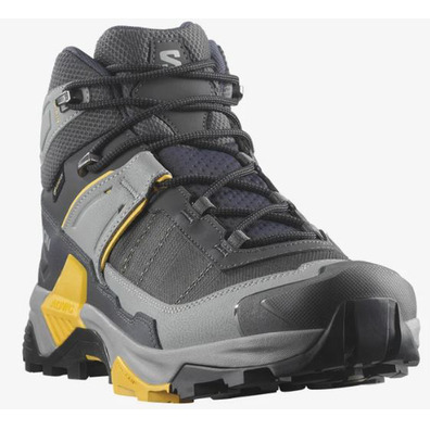 Bota Salomon X Ultra 5 Mid GTX Preto/Cinza/Mostarda