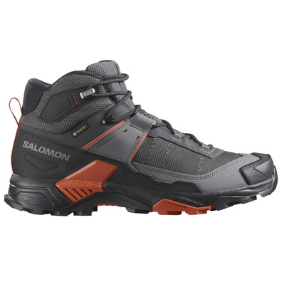 Bota Salomon X Ultra 5 Mid GTX Preta/Cinza/Laranja