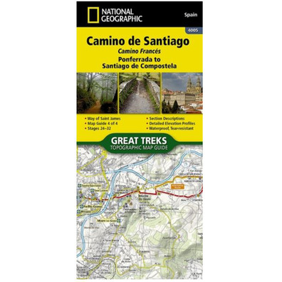 Caminho de Santiago: 4 Ponferrada até Santiago de Compostela 1:50.000