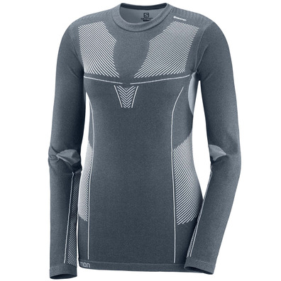 Camiseta Salomon Primo Warm Seamless W Gris