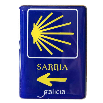 Ímã de madeira soltar estrela e flecha Sarria Galicia