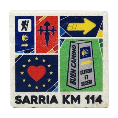 Ímã de pedra pintada Multisymbol Sarria Km 114