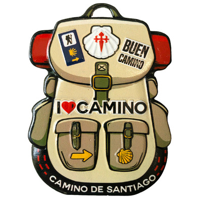 Mochila com ímã de resina I Love Camino