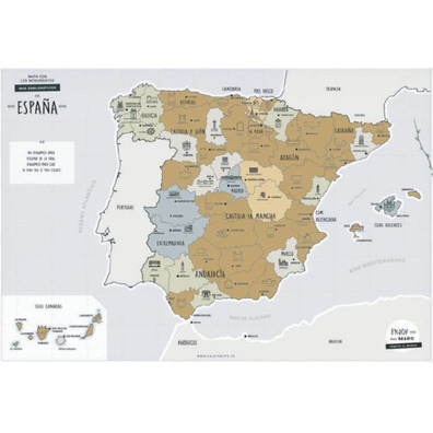 Mapa raspável da Espanha com monumentos emblemáticos