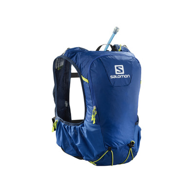 Conjunto Salomon Skin Pro 10 Mochila Azul / Lima