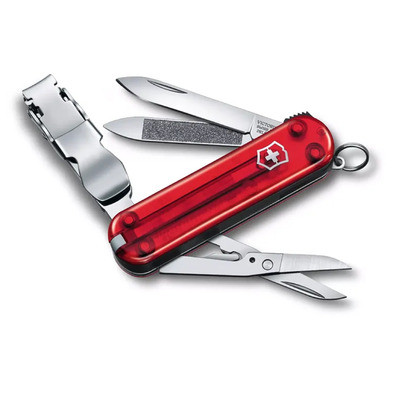 Faca vermelha translúcida Victorinox Nail Clip 580