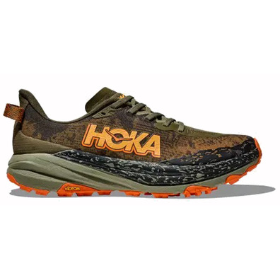 Sapato Hoka Speedgoat 6 verde-oliva/laranja