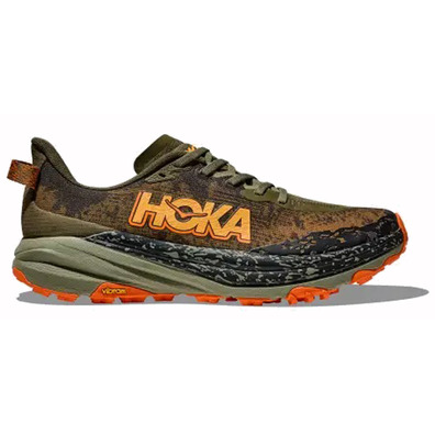 Sapato Hoka Speedgoat 6 largo verde-oliva/laranja