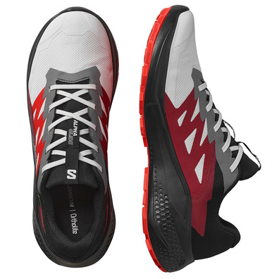 Tênis de corrida Salomon Alphaglide GTX cinza/vermelho/preto