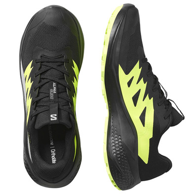 Tênis de corrida Salomon Alphaglide GTX preto/verde limão