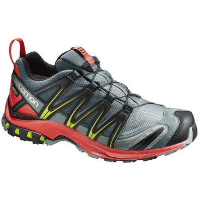 Salomon XA PRO 3D GTX sapato cinza / vermelho / limão