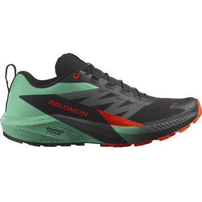 Sapato Salomon Sense Ride 5 preto/verde/vermelho