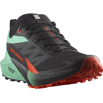 Sapato Salomon Sense Ride 5 preto/verde/vermelho